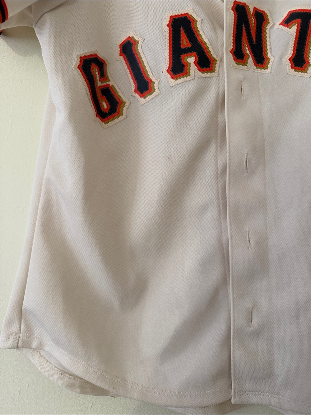 Majestic Kids Giants Cream Jersey with Orange and Black Trim - Picture 2 of 7